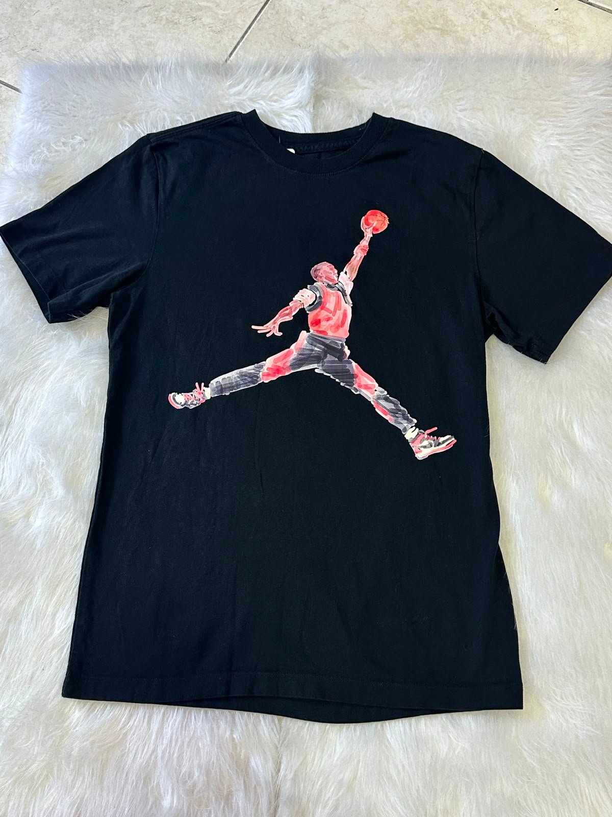 Camiseta Jordan Negra de Algodón con Estampado