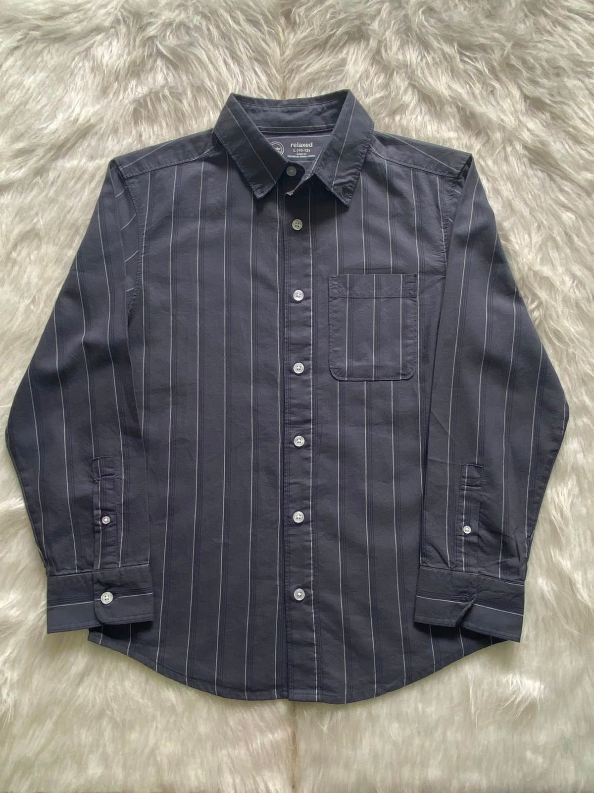 Camisa Relaxed Gris Manga Larga