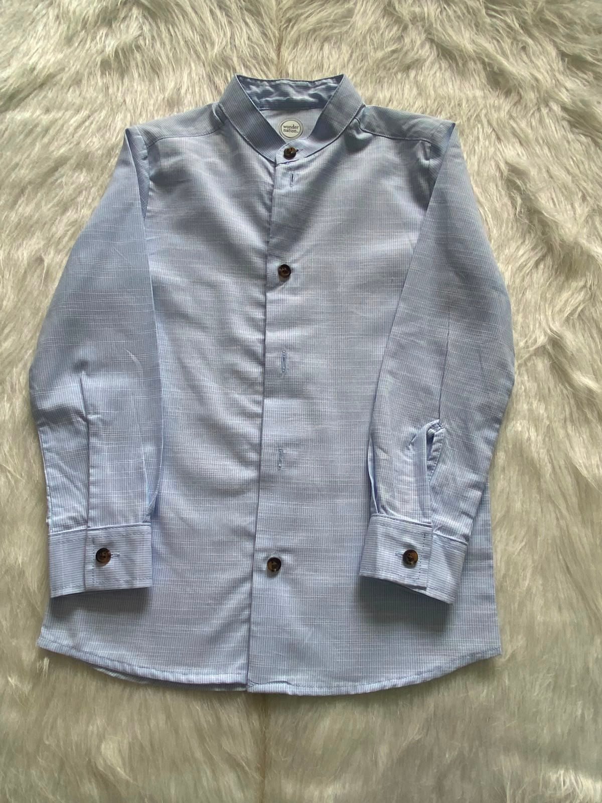 Camisa Wonder Nation Azul Claro Manga Larga